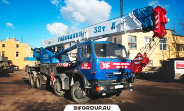 Аренда автокрана КС-55729-1В Галичанин на базе шасси Камаз-6540 грузоподъемностью 32 тонны