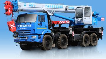 Галичанин КС-55729-5B на 32 тонны Аренда автокрана КС-55729-5В Галичанин на базе шасси Камаз-63501 грузоподъемностью 32 тонны